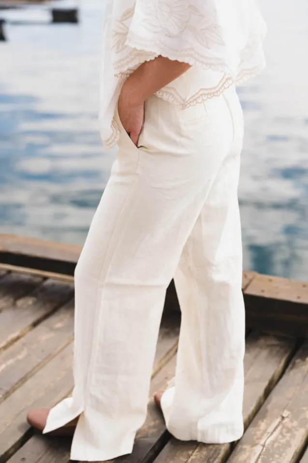 Keeley Edelmira HW Pants Bleached Sand