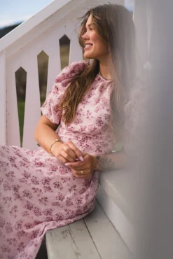 Kikka Chiffon Flower Dress Rose
