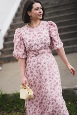 Kikka Chiffon Flower Dress Rose