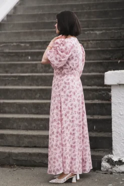 Kikka Chiffon Flower Dress Rose