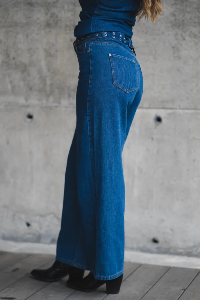 Kimmy Belt Jeans Dark Denim