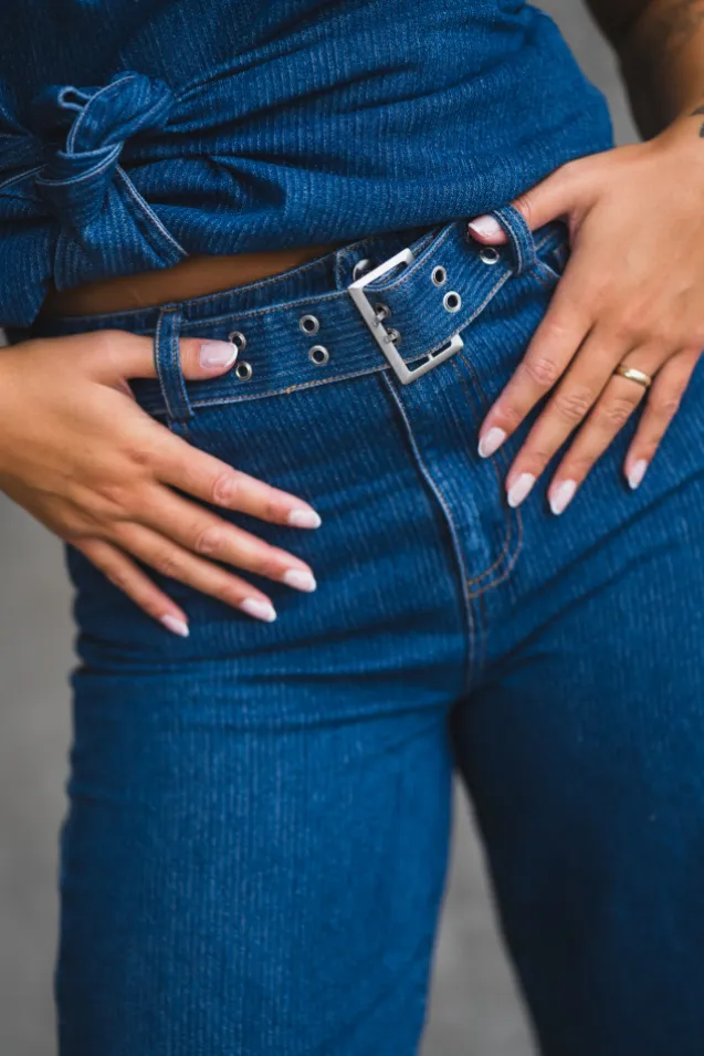Kimmy Belt Jeans Dark Denim