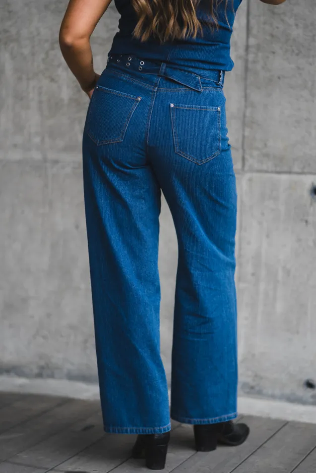 Kimmy Belt Jeans Dark Denim