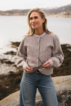 Koteas Cable Knit Cardigan Beige Melange