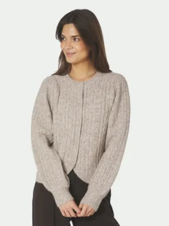 Koteas Cable Knit Cardigan Beige Melange