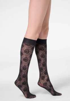 Lace Allure Knee High Black