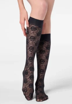 Lace Allure Knee High Black