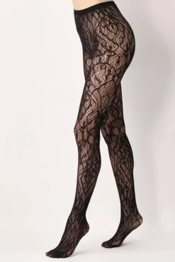 Lace Net Tights Black