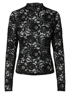 Lacey LS Lace Top Black