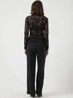Lacey LS Lace Top Black