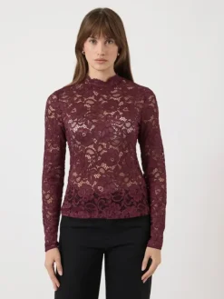 Lacey LS Lace Top Port Royale