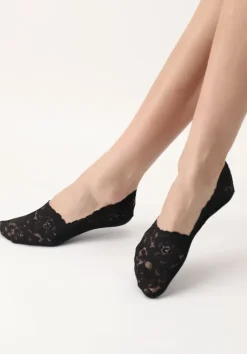 Lacy No Show Socks Black