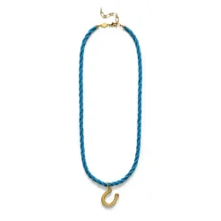 Lady Luck Necklace Faded Denim