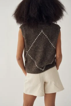 Laiana Knit Vest Ash Brown Mix