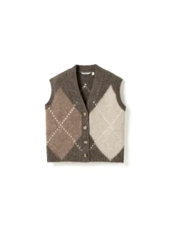 Laiana Knit Vest Ash Brown Mix