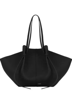 Large Mochi Pebble Grain Leather Black