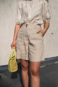 Laura Midi Shorts 769 Sand Linen