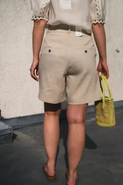Laura Midi Shorts 769 Sand Linen