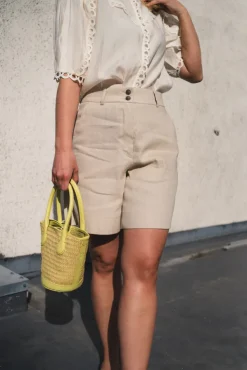 Laura Midi Shorts 769 Sand Linen