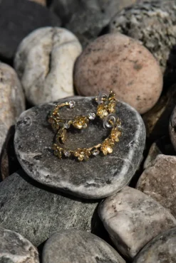 Laurel Earrings Gold Crystal