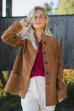 Lauren Leather Jacket Camel Suede