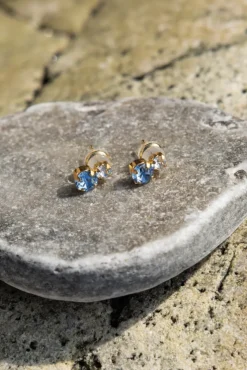 Leah Earrings Gold Blue Combo