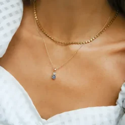 Leah Necklace Gold Blue Combo