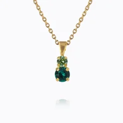 Leah Necklace Gold Green Combo
