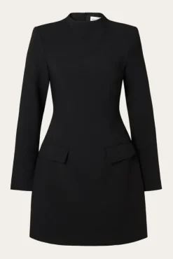 Leanna High Neck Mini Dress Black