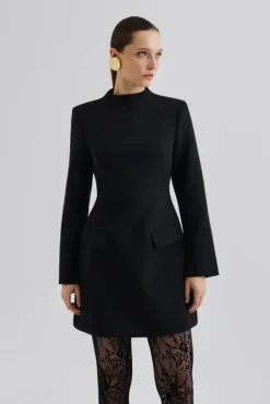 Leanna High Neck Mini Dress Black