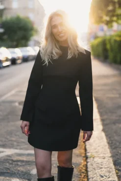 Leanna High Neck Mini Dress Black