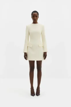 Leanna High Neck Mini Dress Pearl