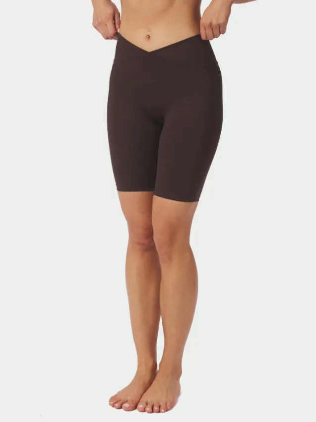 Lea Wrap Shorts Chocolate Brown