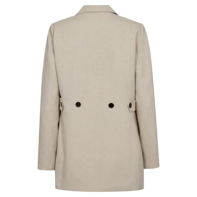 Leena Linen Fitted Blazer Bone