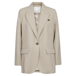 Leena Linen Fitted Blazer Bone