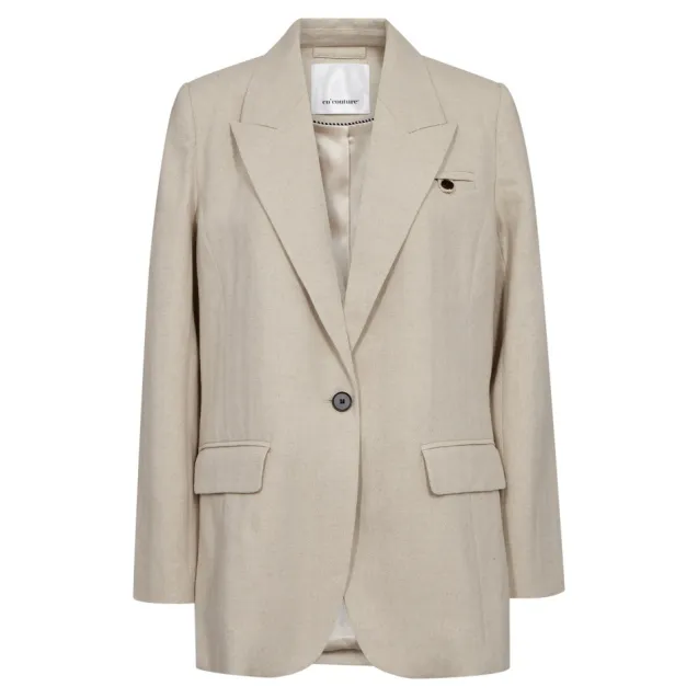Leena Linen Fitted Blazer Bone