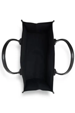 Leonie Coated Canvas Tote Black
