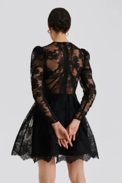 Leoni Lace Mini Dress Black