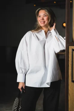 Leonora Organic Cotton Blouse Pure White