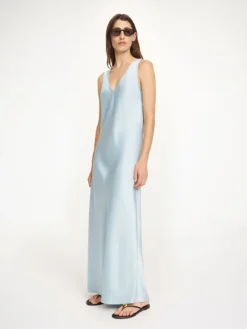 Levita Satin Maxi Dress Dream Blue