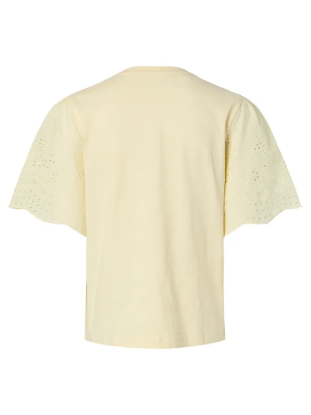 Lex SS Top W. Emb Sleeves Anise Flower