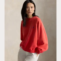 Lightweight Fleece Crewneck Bright Hibiscus