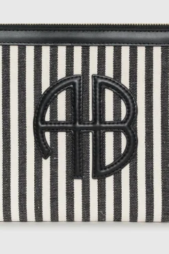 Lili Pouch White And Black Stripe