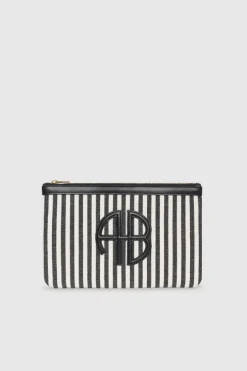 Lili Pouch White And Black Stripe