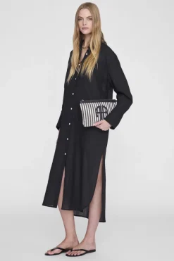 Lili Pouch White And Black Stripe