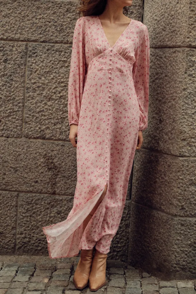 Lilith Maxi Dress Cheryl Pink Print