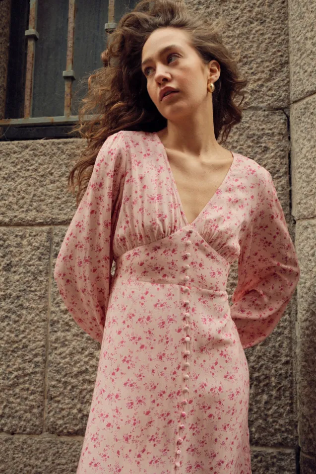 Lilith Maxi Dress Cheryl Pink Print