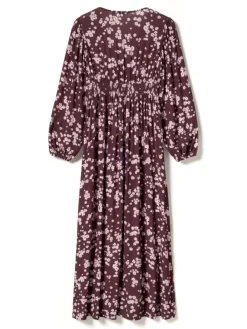 Lilith Maxi Dress Deja Burgundy Print