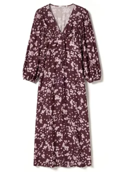 Lilith Maxi Dress Deja Burgundy Print