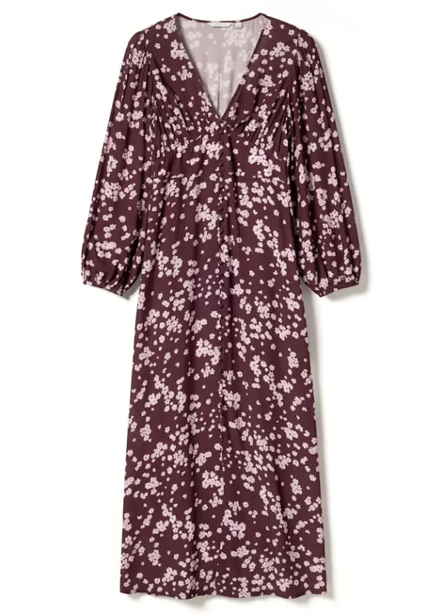 Lilith Maxi Dress Deja Burgundy Print